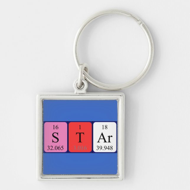 Star periodic table name keyring (Front)