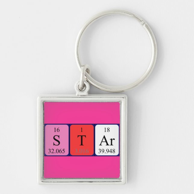Star periodic table name keyring (Front)