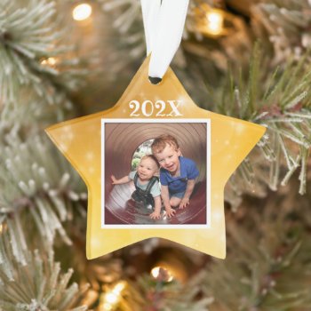 Star Photo Kids Keepsake Dated Christmas Ornament by holiday_store at Zazzle
