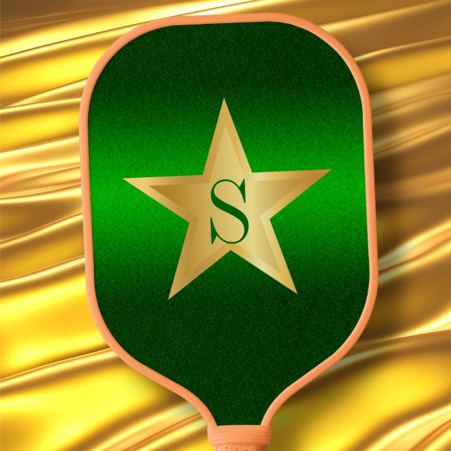 Star Pickleball Star Player Green Custom Monogram Pickleball Paddle (Creator Uploaded)