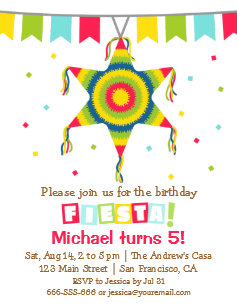 pinata invitations zazzle