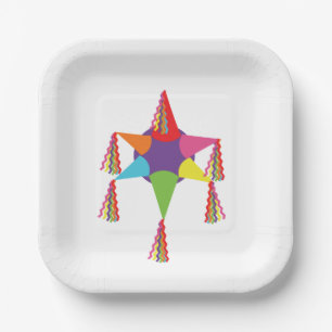 Star Pinata White Paper Plates
