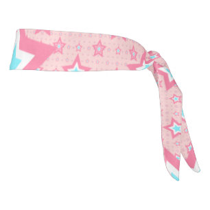 Star Pink Background Tie Headband
