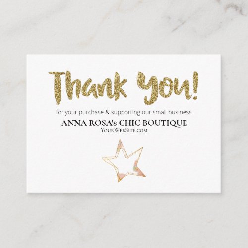 *~* STAR Pink -  Logo THANK YOU QR AP8 Review Enclosure Card