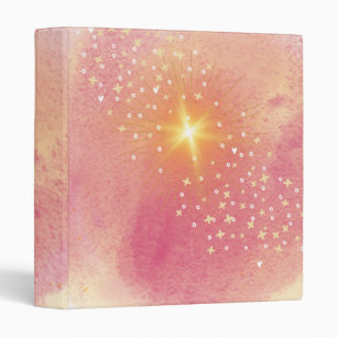 Star Pink Orange Yellow Watercolor Ombre Binder