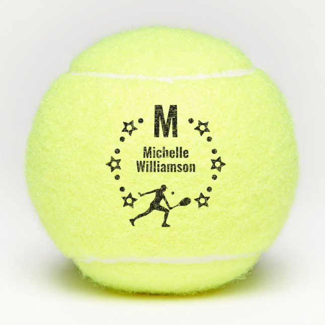 Star Player Monogrammed Tennis Balls (Front)