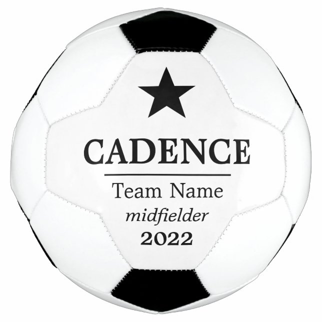 Star Player Name and Soccer Team Ball (Front)