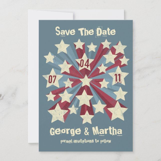 Star Pop Custom Save The Date Announcements (Front)