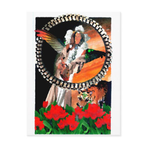 Star Princess and Tiger CricketDiane Fantasy Art Postcard