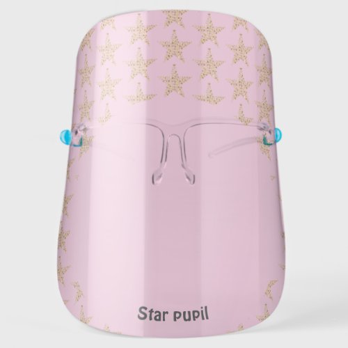 STAR PUPIL Novelty Stars Customizable PINK Face Shield