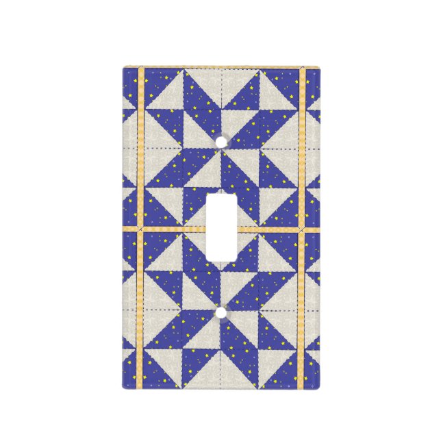 Star Quilt Light Switch Cover (Front)