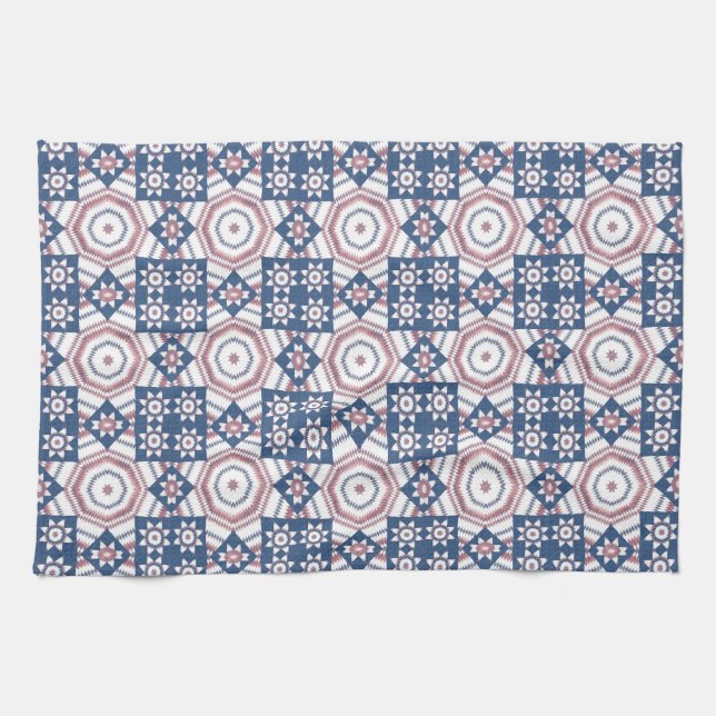 Star Quilt Style Vintage Style Kitchen Towel (Horizontal)