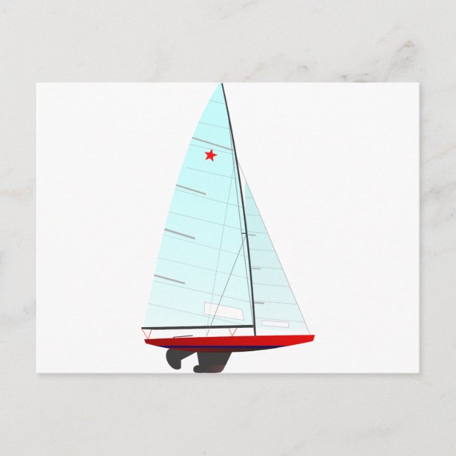 star  Racing Sailboat onedesign Olympic Class Postcard (Front)