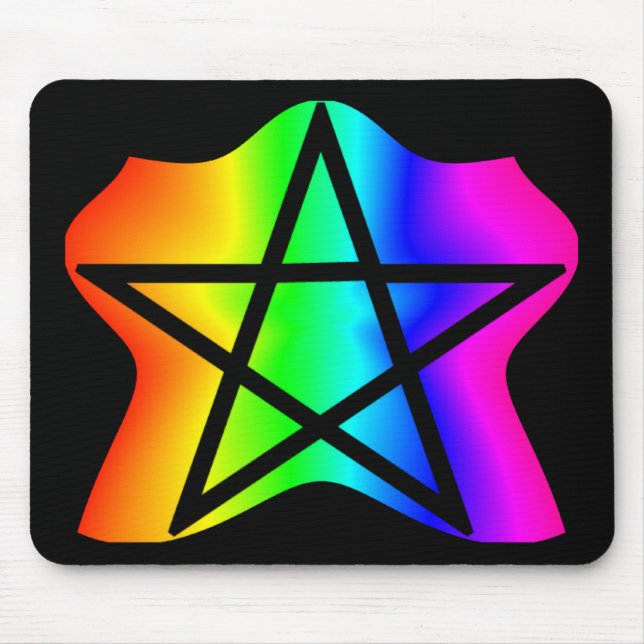 Star Rainbow Pentagram Mouse Pad (Front)