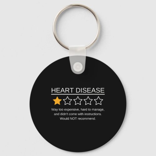 Star Rating Heart Attack Funny Heart Disease Aware Keychain