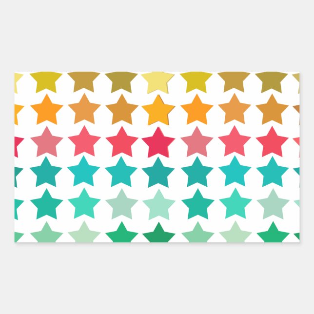 star rectangular sticker (Front)