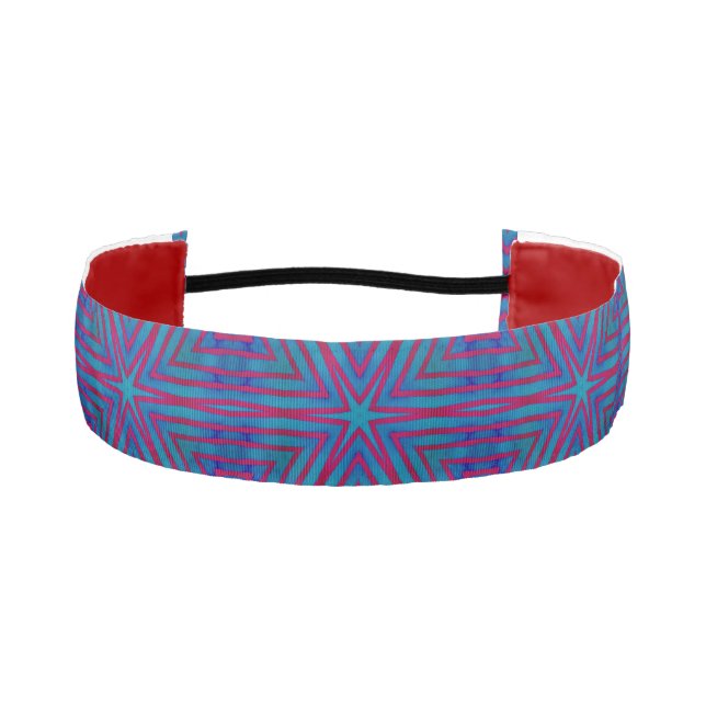 Star Red and Blue Geometric Athletic Headband (Front)