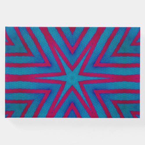 Star Red and Blue Geometric Guest Book