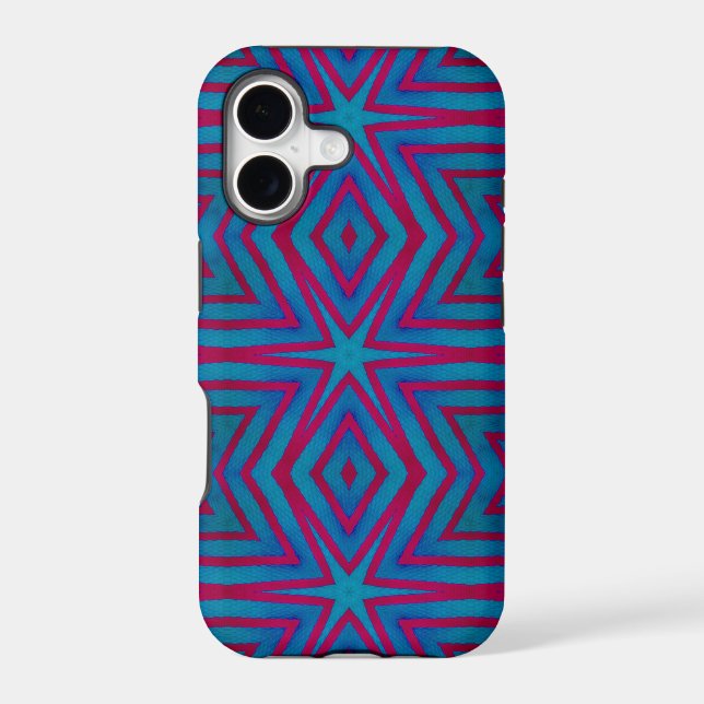 Star Red and Blue Geometric Iphone Case (Back)