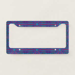 Star Red and Blue Geometric License Plate Frame