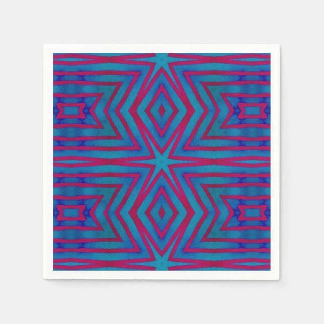 Star Red and Blue Geometric Napkins (Front)