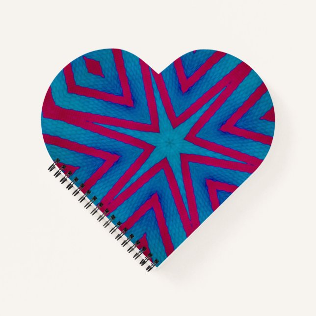 Star Red and Blue Geometric Notebook (Front)
