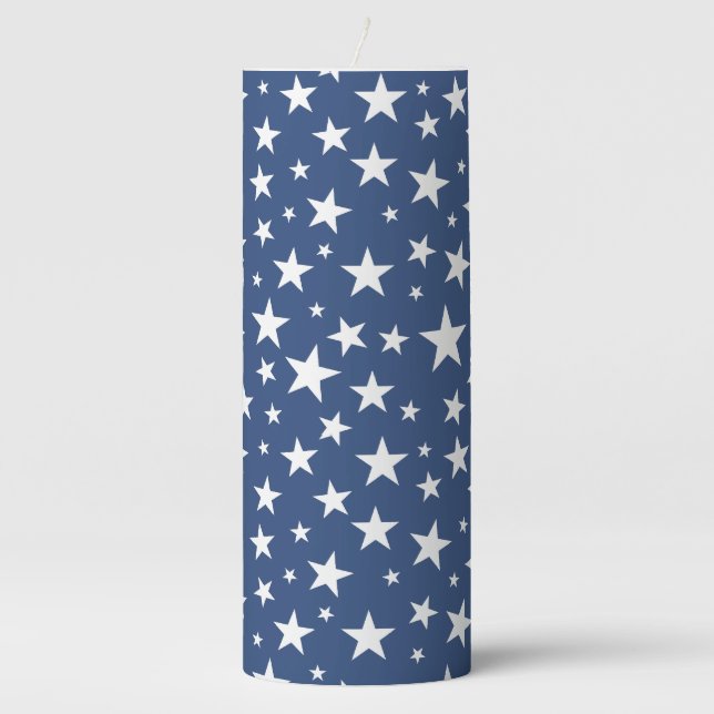 Star Repeating Pattern Pillar Candle (Front)