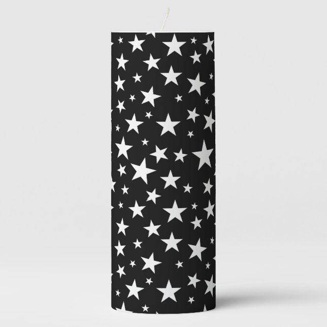 Star Repeating Pattern Pillar Candle (Front)