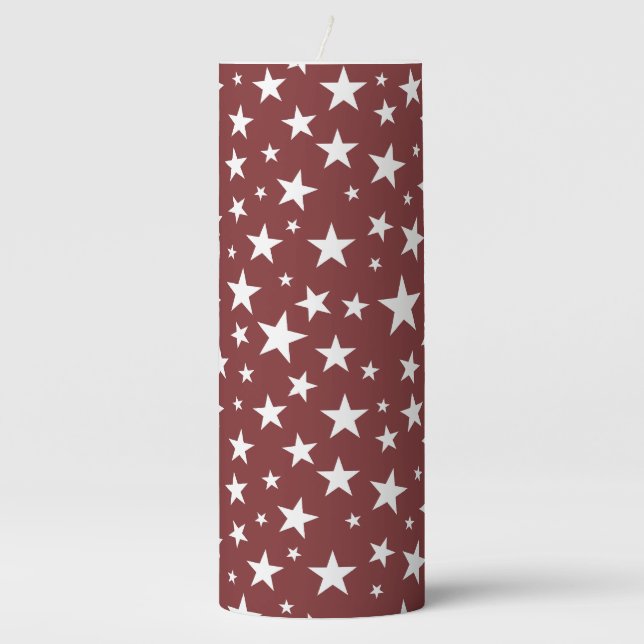 Star Repeating Pattern Pillar Candle (Front)