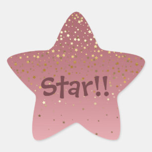 "Star" Rose Gold Sparkling Stars Star Sticker