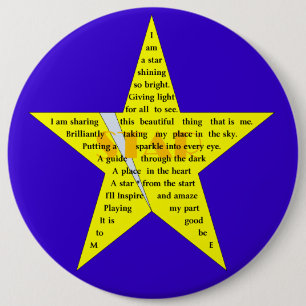 Star Shape Poem Badge Pinback Button