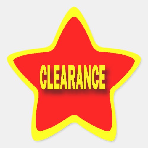 Star Shape Retail Clearance Stickers