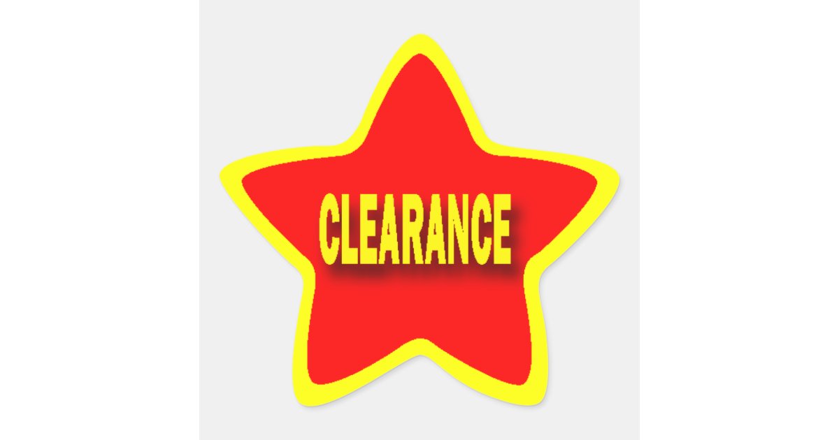Star Shape Retail Clearance Stickers | Zazzle