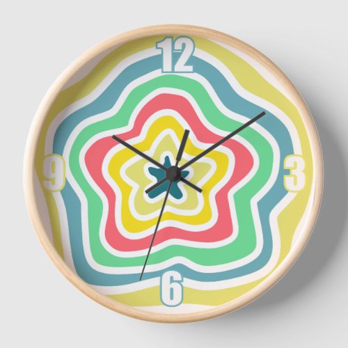 Star_Shaped Abstract Topographic Pattern Clock