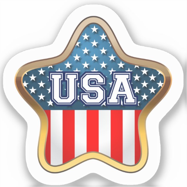 Star-Shaped American Flag Sticker (Front)
