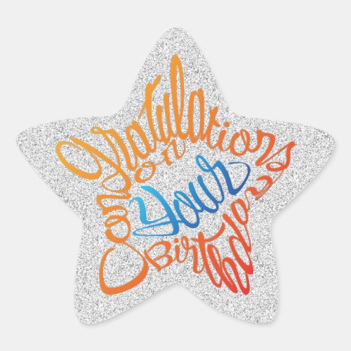 friend family star shaped customize name various colors emotional hybrid typography design congratulations congrats