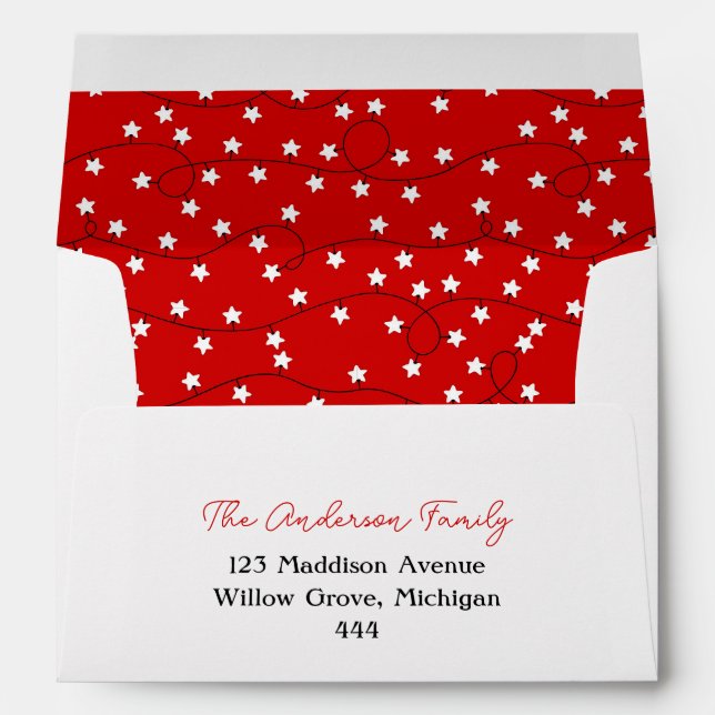 Star-Shaped Lights Elegant Christmas Envelope (Back (Bottom))