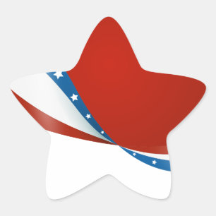 Star Shaped Patriotic Red White and Blue Star Sticker