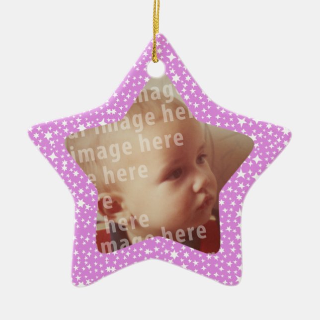 Star Shaped Photo Frame Ceramic Ornament (Front)