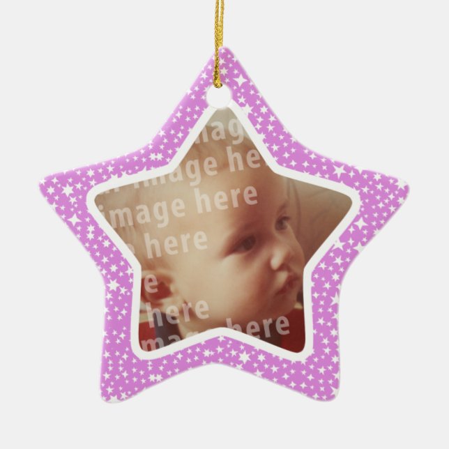 Star Shaped Photo Frame Ceramic Ornament (Front)