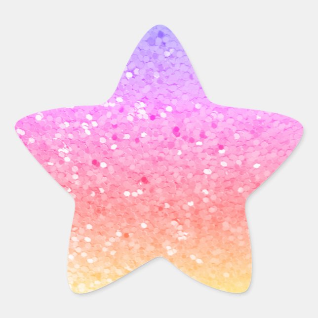Star Shaped: Rainbow Glitter Stickers (Front)