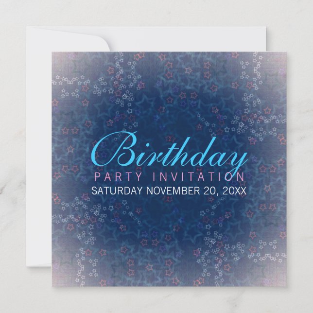 Star Shower Birthday Invitation (Front)
