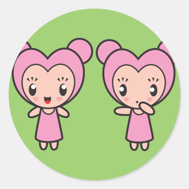 Star Sign Character - Gemini Classic Round Sticker (Front)