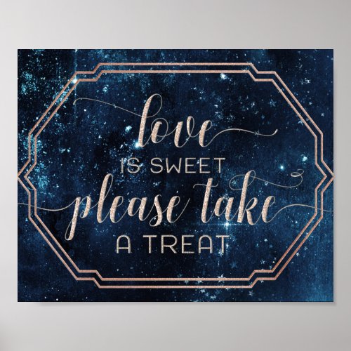 Star Sky Celestial Galaxy Love is Sweet Treat Poster