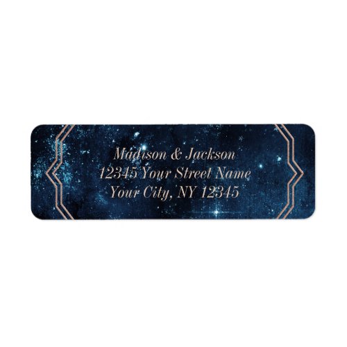 Star Sky Celestial Galaxy Wedding Return Address Label