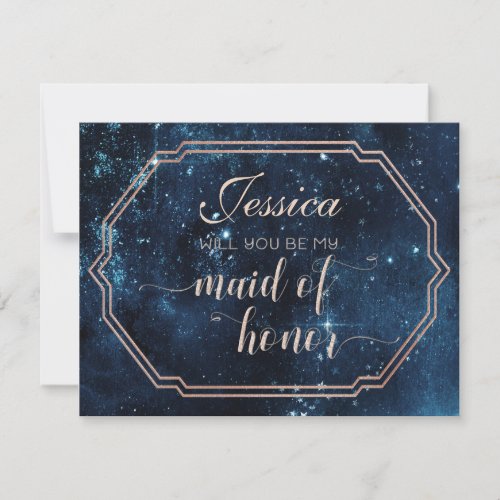 Star Sky Celestial Will You Be My Maid of Honor Invitation