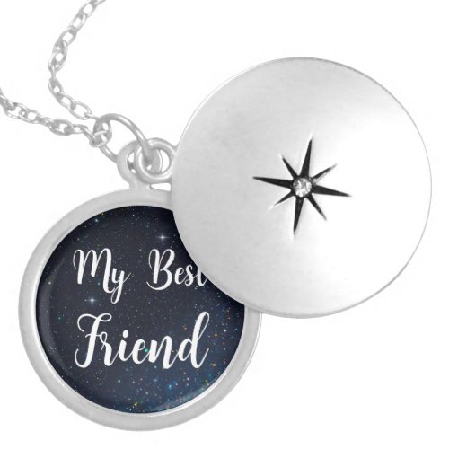 star sky pattern locket necklace