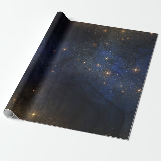 Star sky/ Universe pattern gift paper (Unrolled)