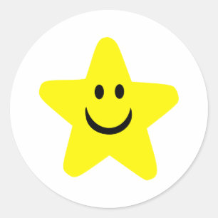 Star - Smile Classic Round Sticker