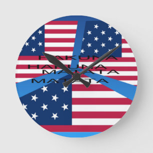 Star Spangle Hakuna Matata: Patriotic Collage Appa Round Clock